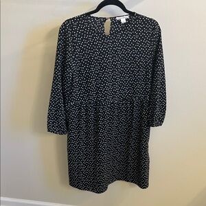Amazon Black and White Dotted Long Sleeve Dress